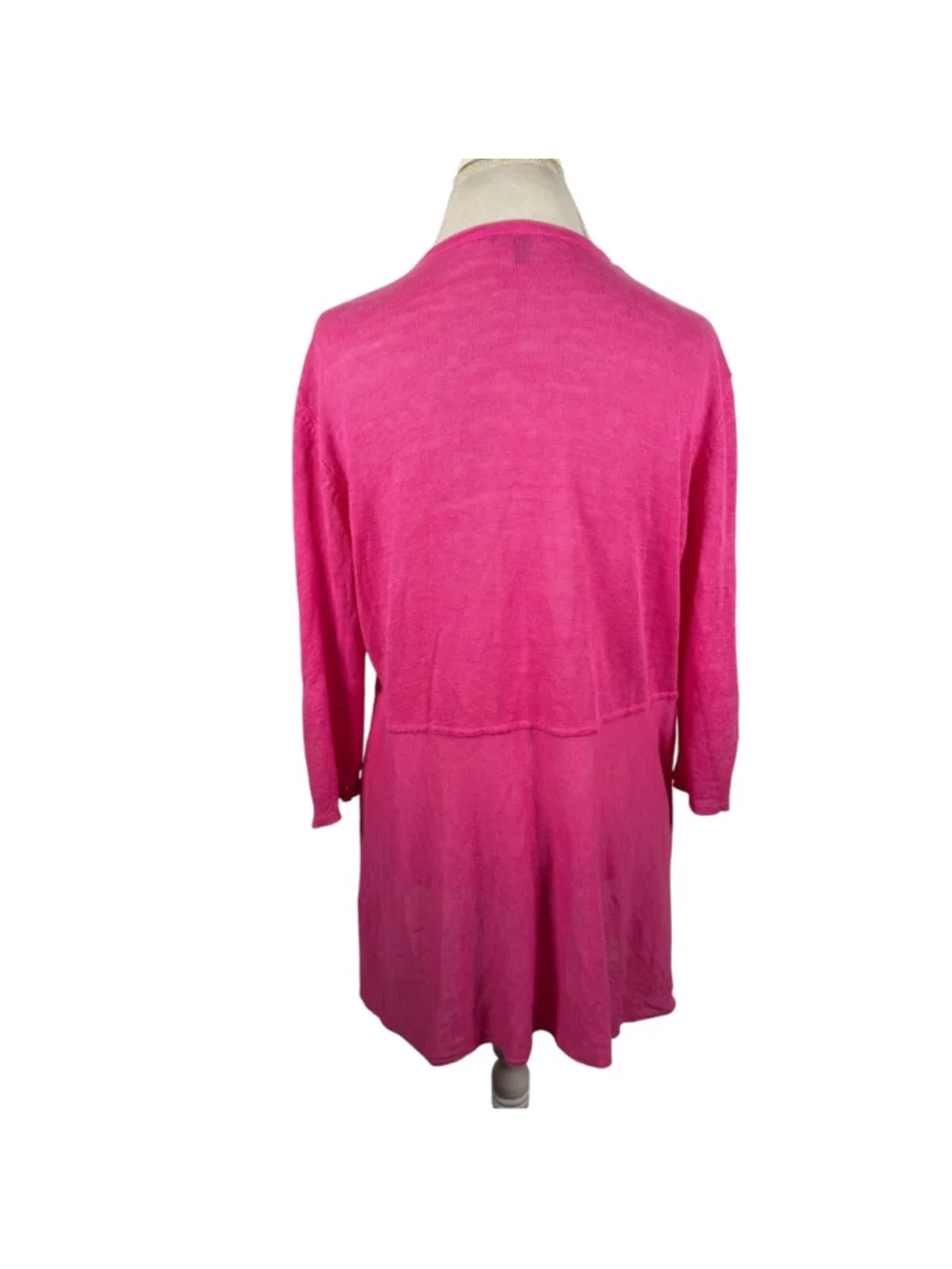 Eileen Fisher System Organic Linen Open Waterfall Drape Front Cardigan Size L - Picture 8 of 11